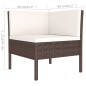 vidaXL Set muebles de jardín 7 pzas y cojines ratán sintético marrón