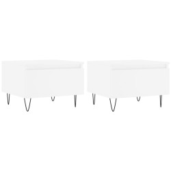 vidaXL Mesas de centro 2 uds madera de ingeniería blanco 50x46x35 cm