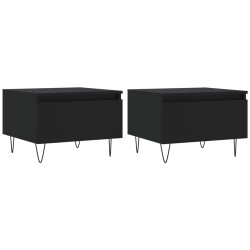 vidaXL Mesas de centro 2 uds madera de ingeniería negro 50x46x35 cm