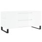 vidaXL Mesa de centro madera ingeniería blanco brillo 102x44,5x50 cm vidaXL Mesa de centro madera ingeniería blanco brillo 102x44,5x50 cm