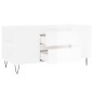 vidaXL Mesa de centro madera ingeniería blanco brillo 102x44,5x50 cm vidaXL Mesa de centro madera ingeniería blanco brillo 102x44,5x50 cm