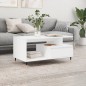 vidaXL Mesa de centro madera contrachapada blanca 90x49x45 cm