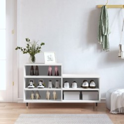 vidaXL Mueble zapatero madera contrachapada blanco 102x36x60 cm