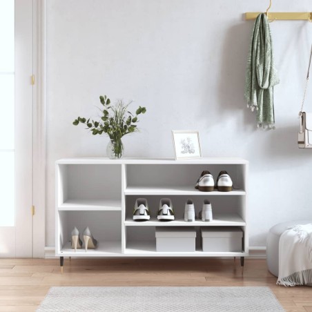 vidaXL Mueble zapatero madera contrachapada blanco 102x36x60 cm