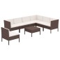 vidaXL Set muebles de jardín 8 pzas y cojines ratán sintético marrón vidaXL Set muebles de jardín 8 pzas y cojines ratán sintético marrón