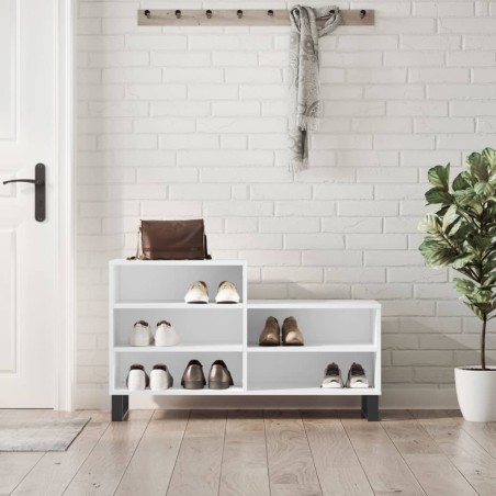 vidaXL Mueble zapatero madera contrachapada blanco 102x36x60 cm