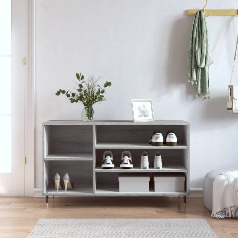 vidaXL Mueble zapatero madera contrachapada gris Sonoma 102x36x60 cm vidaXL Mueble zapatero madera contrachapada gris Sonoma 102x36x60 cm