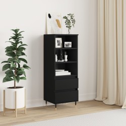 vidaXL Aparador alto madera contrachapada negro 40x36x110 cm