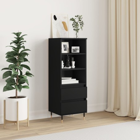 vidaXL Aparador alto madera contrachapada negro 40x36x110 cm