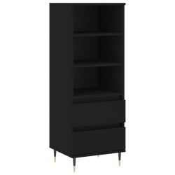 vidaXL Aparador alto madera contrachapada negro 40x36x110 cm