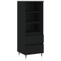 vidaXL Aparador alto madera contrachapada negro 40x36x110 cm