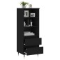 vidaXL Aparador alto madera contrachapada negro 40x36x110 cm