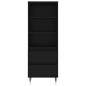 vidaXL Aparador alto madera contrachapada negro 40x36x110 cm