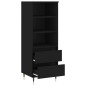 vidaXL Aparador alto madera contrachapada negro 40x36x110 cm