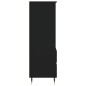 vidaXL Aparador alto madera contrachapada negro 40x36x110 cm