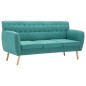 vidaXL Sofá de 3 plazas tapizado de tela verde 172x70x82 cm vidaXL Sofá de 3 plazas tapizado de tela verde 172x70x82 cm