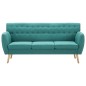 vidaXL Sofá de 3 plazas tapizado de tela verde 172x70x82 cm vidaXL Sofá de 3 plazas tapizado de tela verde 172x70x82 cm