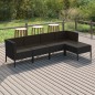 vidaXL Set de muebles de jardín 5 pzas y cojines ratán sintético negro vidaXL Set de muebles de jardín 5 pzas y cojines ratán sintético negro