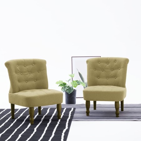 vidaXL Sillón francés de tela verde