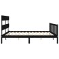 vidaXL Estructura cama de matrimonio con cabecero madera maciza negro vidaXL Estructura cama de matrimonio con cabecero madera maciza negro