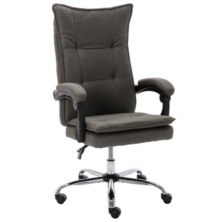 vidaXL Silla de oficina de tela gris