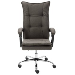 vidaXL Silla de oficina de tela gris