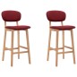vidaXL Taburetes de cocina 2 unidades tela rojo vino tinto vidaXL Taburetes de cocina 2 unidades tela rojo vino tinto