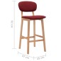 vidaXL Taburetes de cocina 2 unidades tela rojo vino tinto vidaXL Taburetes de cocina 2 unidades tela rojo vino tinto