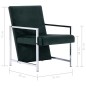vidaXL Sillón con patas cromadas de terciopelo verde oscuro vidaXL Sillón con patas cromadas de terciopelo verde oscuro