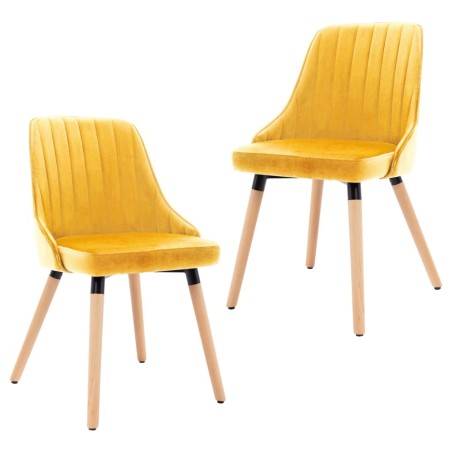 vidaXL Sillas de comedor 2 unidades terciopelo amarillo