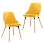 vidaXL Sillas de comedor 2 unidades terciopelo amarillo vidaXL Sillas de comedor 2 unidades terciopelo amarillo