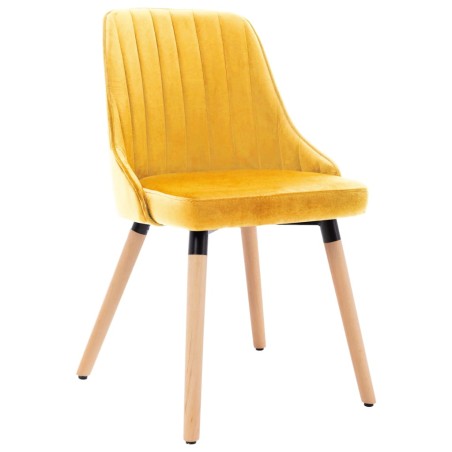 vidaXL Sillas de comedor 2 unidades terciopelo amarillo