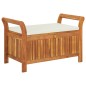 vidaXL Banco almacenaje jardín con cojín madera maciza de acacia 91 cm vidaXL Banco almacenaje jardín con cojín madera maciza de acacia 91 cm