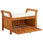 vidaXL Banco almacenaje jardín con cojín madera maciza de acacia 91 cm vidaXL Banco almacenaje jardín con cojín madera maciza de acacia 91 cm
