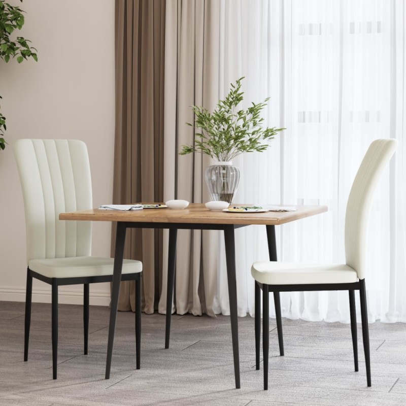 vidaXL Sillas de comedor 2 unidades terciopelo crema vidaXL Sillas de comedor 2 unidades terciopelo crema