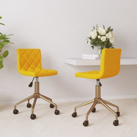 vidaXL Sillas de comedor giratorias 2 uds terciopelo amarillo mostaza