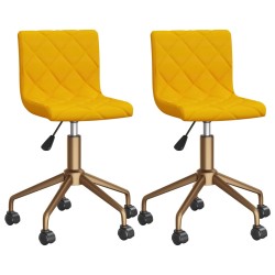 vidaXL Sillas de comedor giratorias 2 uds terciopelo amarillo mostaza