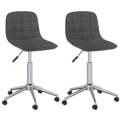 vidaXL Sillas de comedor giratorias 2 unidades tela gris oscuro