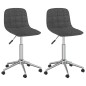 vidaXL Sillas de comedor giratorias 2 unidades tela gris oscuro