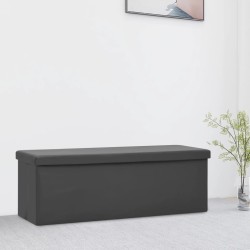 vidaXL Banco con almacenaje plegable gris PVC