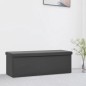 vidaXL Banco con almacenaje plegable gris PVC vidaXL Banco con almacenaje plegable gris PVC