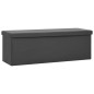 vidaXL Banco con almacenaje plegable gris PVC vidaXL Banco con almacenaje plegable gris PVC
