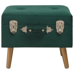 vidaXL Taburete de almacenamiento 40 cm verde de terciopelo