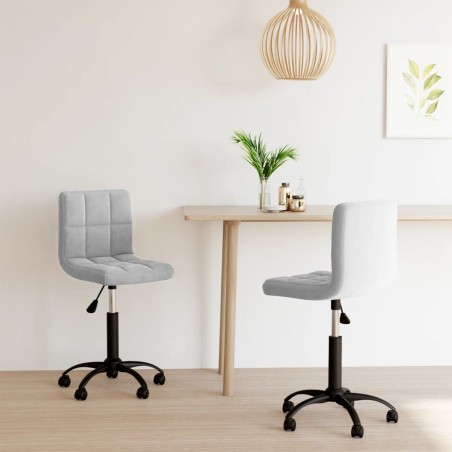 vidaXL Sillas de comedor giratorias 2 uds de terciopelo gris claro