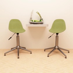 vidaXL Sillas de comedor giratorias 2 unidades tela verde