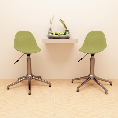 vidaXL Sillas de comedor giratorias 2 unidades tela verde