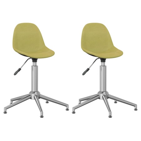 vidaXL Sillas de comedor giratorias 2 unidades tela verde