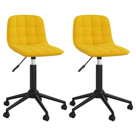 vidaXL Sillas de comedor giratorias 2 uds terciopelo amarillo