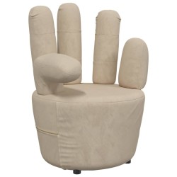 vidaXL Sillón con forma de mano de terciopelo gris claro
