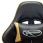 vidaXL Silla de gaming de cuero sintético negro y dorado vidaXL Silla de gaming de cuero sintético negro y dorado